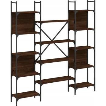 Knihovna Knihovna s otevřenými policemi, hnědý dub, 155,5x24x166,5 cm