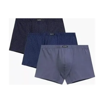 Boxerky 3 PACK boxerky Atlantic 3MH-218 - bavlna Tmavěmodrá-modrá S