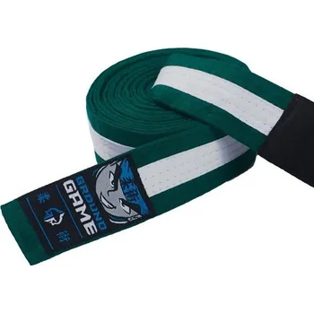Pásek na kimono Dětský BJJ pásek Ground Game ZELENO-BÍLÝ Velikost: K6 - 250cm