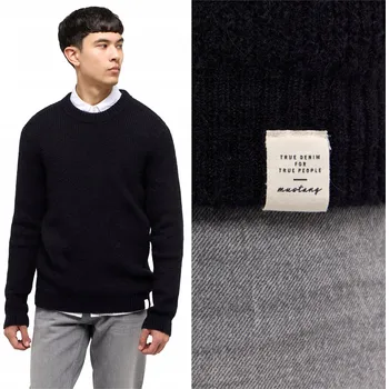 Pánský svetr MUSTANG TMAVĚ MODRÝ PÁNSKÝ SVETR TEPLÝ PŘES HLAVU XL