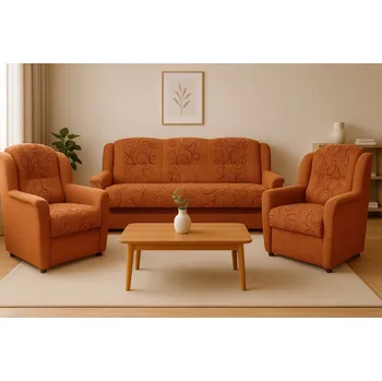 Sedací souprava FALCO Sedací souprava Pohoda 3+1+1 oranžová kola