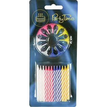 Svíčka Barevné svíčky klasické prémiové kvality 24ks na narozeniny