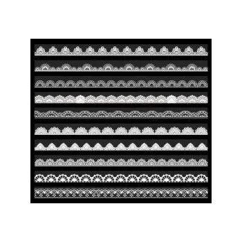 Balící papír Bílá dekorativní krajková stuha 10×150 mm Jemné elegantní krajkové motivy Sada samolepicích stužek pro detailní kreativní dekorace