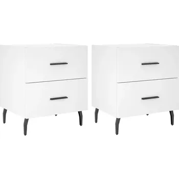 Noční stolek Noční stolek z dřevěného kompozitu, bílý, 40x35x47,5 cm