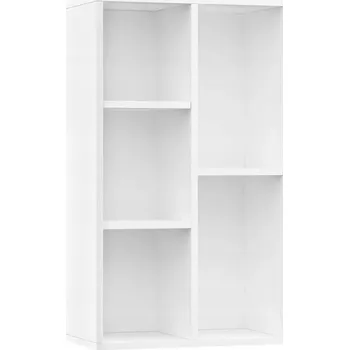 Knihovna Regál na knihy s 5 přihrádkami bílý 50x25x80 cm