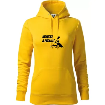 Dámská mikina Nekecej a pádluj - Mikina dámská Cape s kapucí - L ( Žlutá )