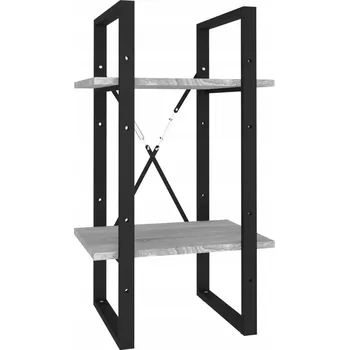 Knihovna Regál na knihy z dřevotřísky a kovu, šedý dub sonoma, 40 cm