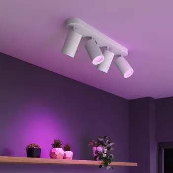 Lampička Calex Smart stropní bodové osvětlení bílé délka 49 cm 4-flg. GU10-LED RGBW bílá 4 x 4,9 W LED - Doprava zdarma
