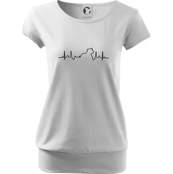 Dámské oblečení Stafordšírsky bulteriér EKG - Volné triko city - XS ( Bílá )