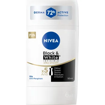 Nivea Black&White Silky Smooth dámský deodorant v tyčince, 50 ml