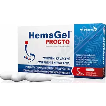 Intimní hygienický prostředek HemaGel PROCTO 5ks rektálních čípků II