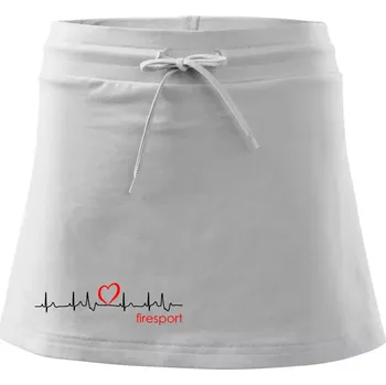Dámská sukně Moje srdce bije pro firesport - Sportovní sukně - two in one - XS ( Bílá )