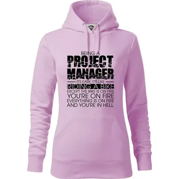 Dámská mikina Being A Project Manager - bike - Mikina dámská Cape s kapucí - XS ( Orchid )