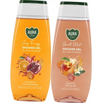 Koupelová kosmetika BISPOL Aura SPRCHOVÝ GEL 700ml POMERANČ GRANÁTOVÉ JABLKO BROSKEV