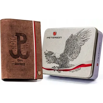 Peněženka Peterson pánská peněženka z přírodní kůže hnědá - muž