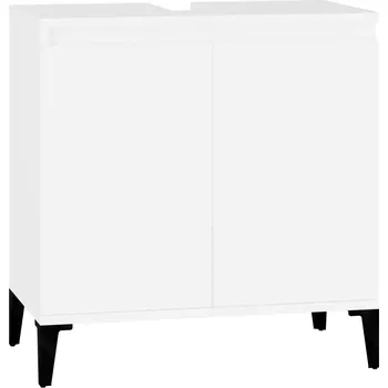 Koupelnový nábytek Skříňka pod umyvadlo do koupelny, bílá, 58x33x60 cm, dřevotříska