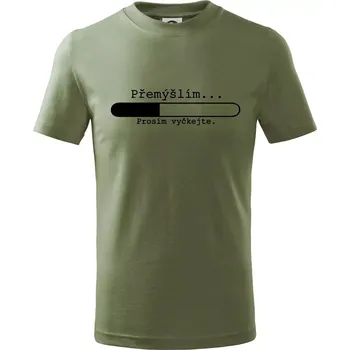 Dětská móda Přemýšlím - Tričko dětské bavlněné - 122 cm/6 let ( Khaki )