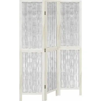 Paraván Paraván z vrbových větví a dřeva paulovnie, bílý, 105-110 x 160 cm