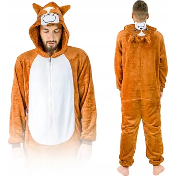 Karnevalový kostým Onesies kombinéza/ overal Kostým Overal BULDOK PES hnědý velikost L