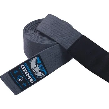 Bojový sport Dětský BJJ pásek Ground Game - ŠEDÝ Velikost: K4 - 230cm