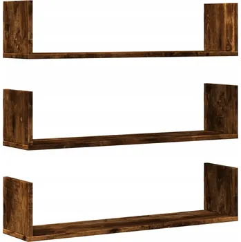 police Závěsné nástěnné police z dřevotřísky, kouřový dub, 80x18x