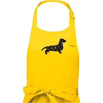 Kuchyňská zástěra Jezevčík - Dachshund - Dámská zástěra na vaření - Univerzální velikost ( Žlutá )