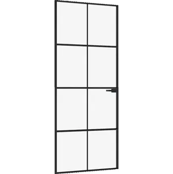 Interiérové dveře Interiérové dveře z tvrzeného skla a hliníkového rámu 83x201,5 cm, černé