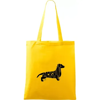 Jezevčík - Dachshund - Taška bavlněná - 42 x 38 cm ( Žlutá )