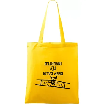 Keep Calm and Fly Inverted - Taška bavlněná - 42 x 38 cm ( Žlutá )