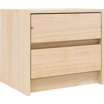 Noční stolek Noční stolek z masivního borovicového dřeva, 2 zásuvky, 40x31x35,5 cm