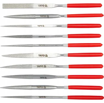 Diamantové pilníky, jehlové pilníky 4x160x50 mm, sada 10 ks YT-6151 YATO