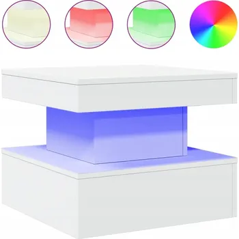Konferenční stolek LED konferenční stolek s nastavitelnými barvami, bílý, 50x50x40 cm