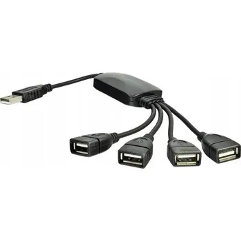 USB hub AKYGA USB 2.0 Hub AK-AD-13, 4 porty, černý, 15 cm kabel