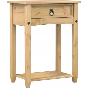 Konferenční stolek Konzolový stolek Corona z masivního borovicového dřeva, 55x35x73 cm, medově hnědá