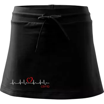 Dámská sukně Moje srdce bije pro climb (horolezení) - Sportovní sukně - two in one - S ( Černá )