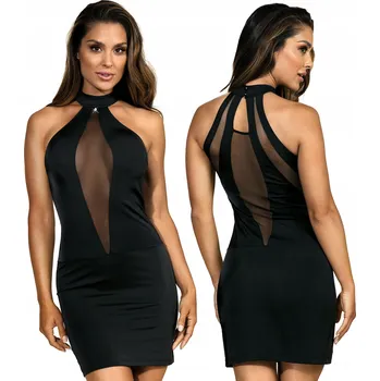 Dámské šaty AXAMI V-9269 ČERNÉ PŘIZNANÉ VEČERNÍ ŠATY KLUBU S