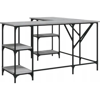 Psací stůl Počítačový stůl ve ve tvaru písmene L, šedý dub sonoma, 139x139x75 cm