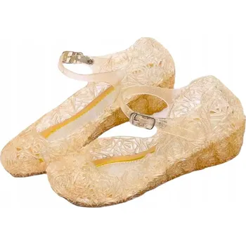 Dívčí baleríny BALERÍNKY SANDÁLKY KOSTÝM PRINCEZNY ZLATÉ 26