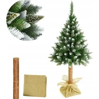 Vánoční stromek VÁNOČNÍ STROMEK DIAMANTOVÁ BOROVICE UMĚLÁ NA KMENI HUSTÝ PŘÍRODNÍ KMEN 180 cm