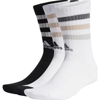 Pánské ponožky ADIDAS Ponožky Bold 3-Stripes Cushioned Crew – 3 páry 29/30 BÍLÁ|ČERNÁ