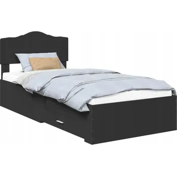 Postel Rám postele se zásuvkou Černá 75 x 190 cm kompozitní dřevo