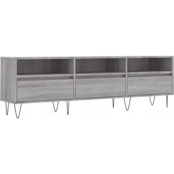 Televizní stolek TV stolek z materiálu na bázi dřeva, Šedý dub Sonoma, 150x30x44,5 cm
