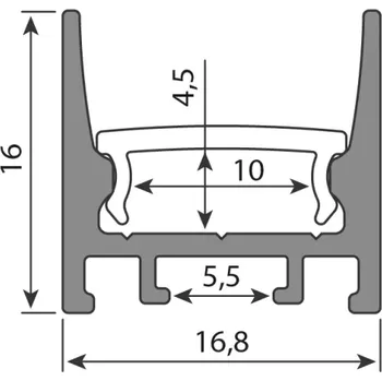 LED páska Přisazený hliníkový profil PJA 16x16mm bez difuzoru 2m