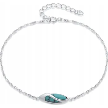 Náramek STŘÍBRNÝ DÁMSKÝ NÁRAMEK CELEBRITKA TYRKYS 925