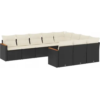 Modulární zahradní nábytek, černý PE ratan, 62 x 62 x 69 cm