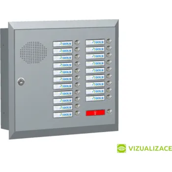 Domovní zvonek Zvonkové tablo pro 20 účastníků - pro zazdění s orámováním - lakované - RAL 8017 MAT. - HNĚDÁ ČOKOLÁDOVÁ