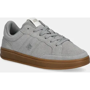 Dámská obuv Semišové tenisky Tommy Hilfiger TH HERITAGE COURT SNEAKER SUEDE FW0FW09266 šedá 09X, EUR 40