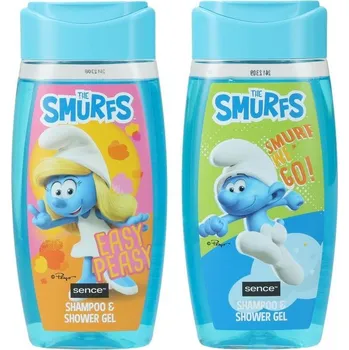 Dávkovač mýdla Sence Šmoulové 210ml 2v1 šampon+sprchový gel MIX 12ks
