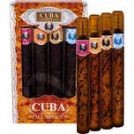 Cuba Classic dárková sada: EDT Blue 35 ml + EDT Yellow 35 ml+ EDT Red 35 ml+ EDT Orange 35 ml pro muže