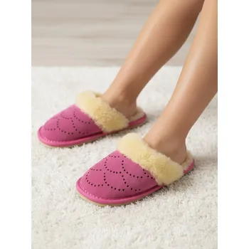 Dívčí obuv Dětské bačkůrky růžové s umělým kožíškem 02, Dětské boty 31